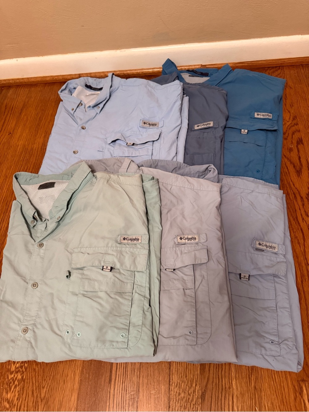 Columbia Men's Fishing Shirts - Light Blue, Aqua & Teal Assortment XXL